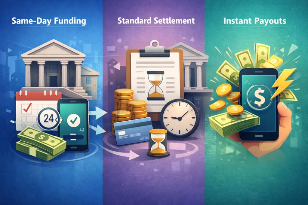 Same-Day Funding vs Settlement vs “Instant Payouts”